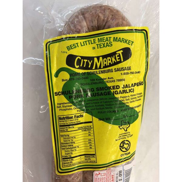 Schulenburg Smoked Jalapeno Pork Sausage (per lb)